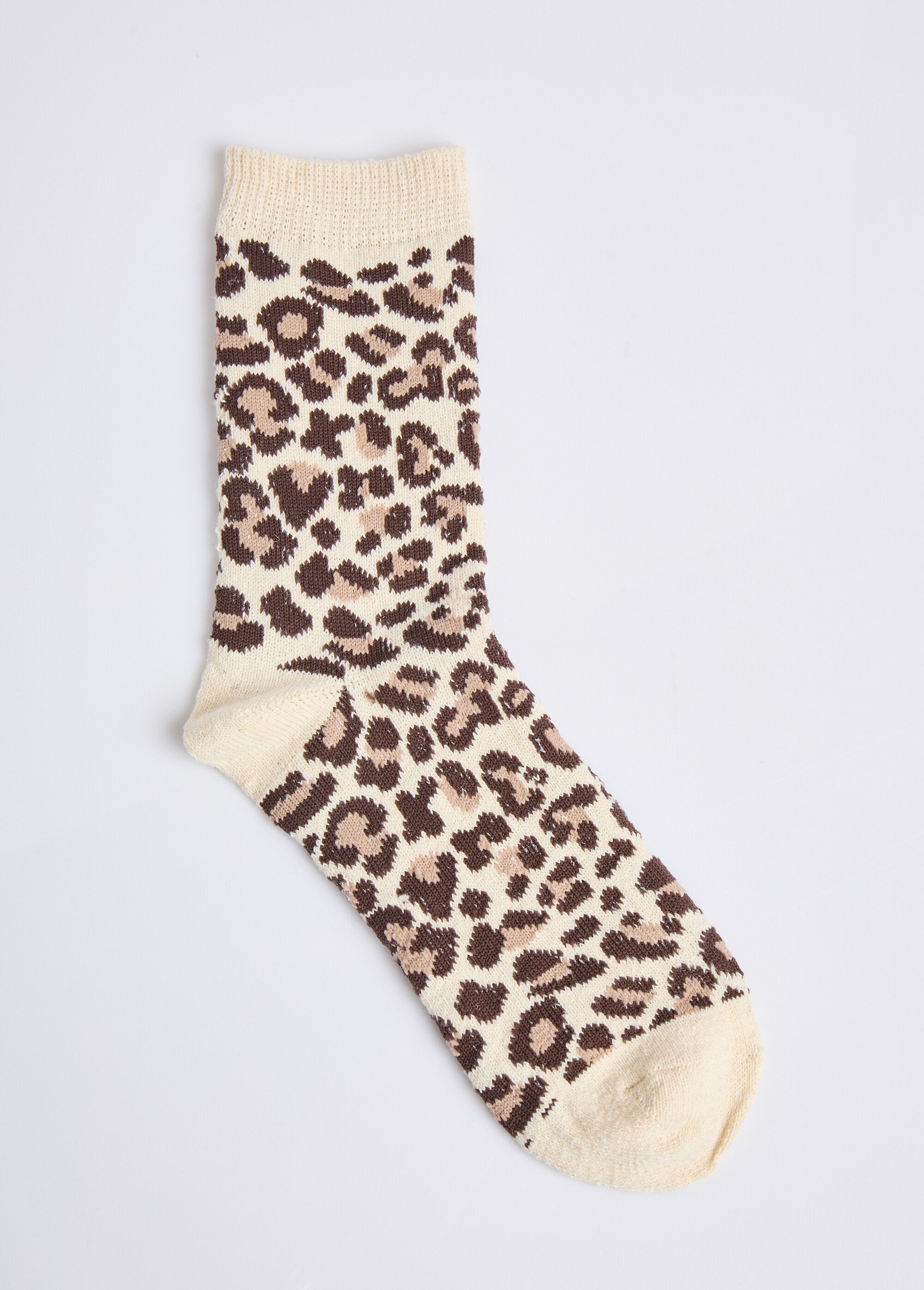 Chaussettes_motif_léopard_avec_laine_Leopard_et_beige_DE1_slim
