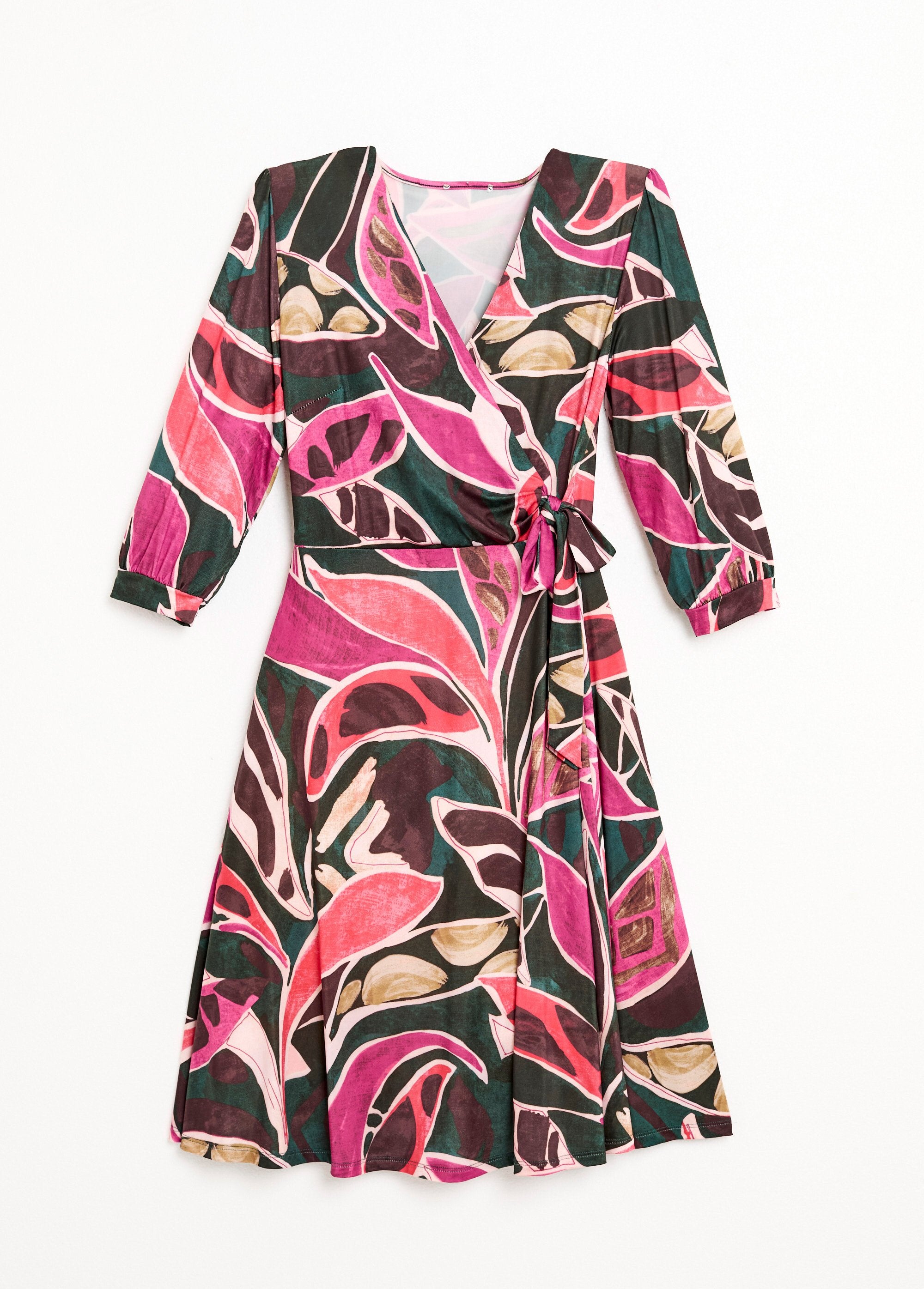 Short,_flared_wrap_dress_with_3/4_sleeves_Multicolor_AP1_slim