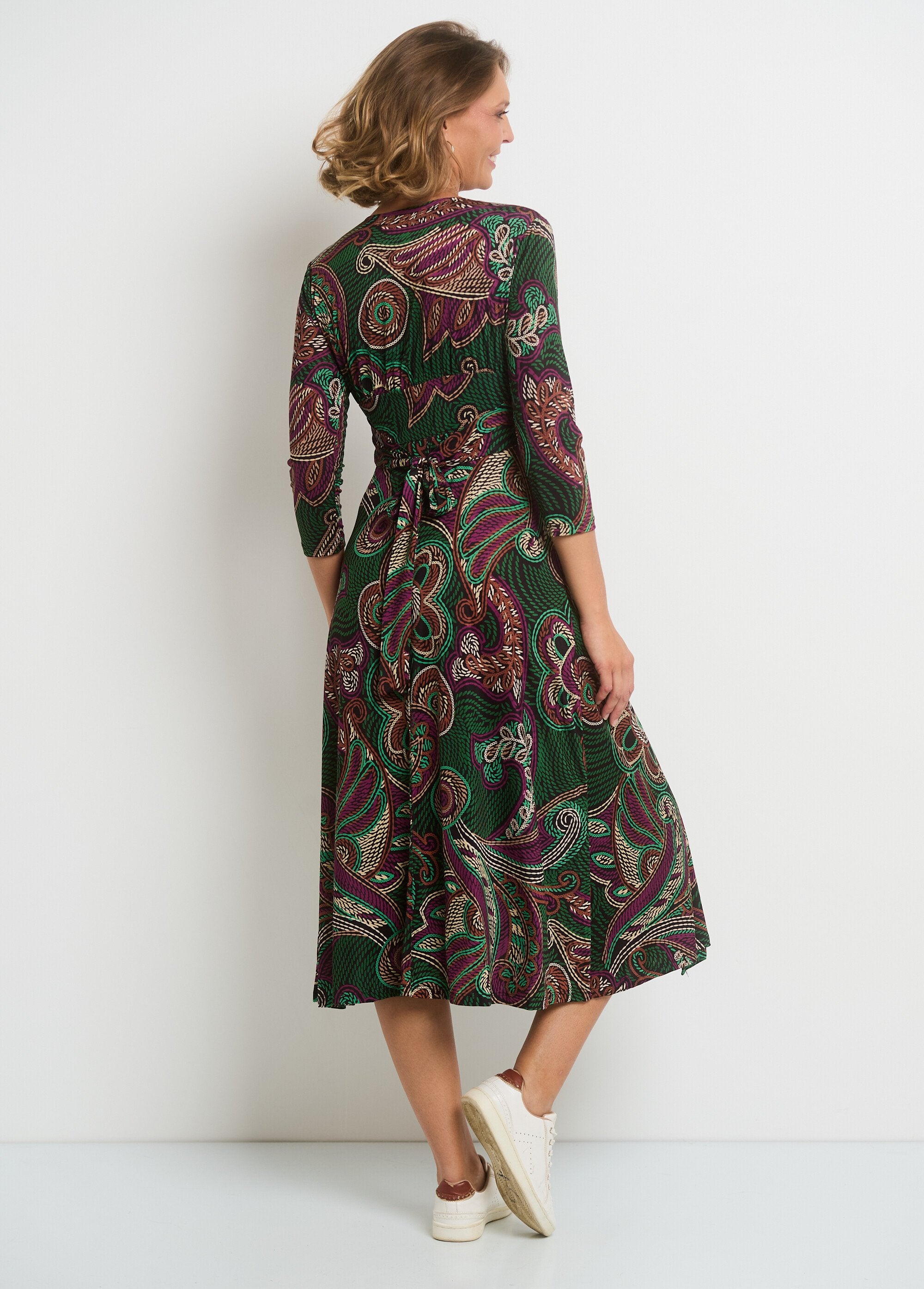 Draped_waist_mesh_wrap_dress_Pink_and_green_DO1_slim