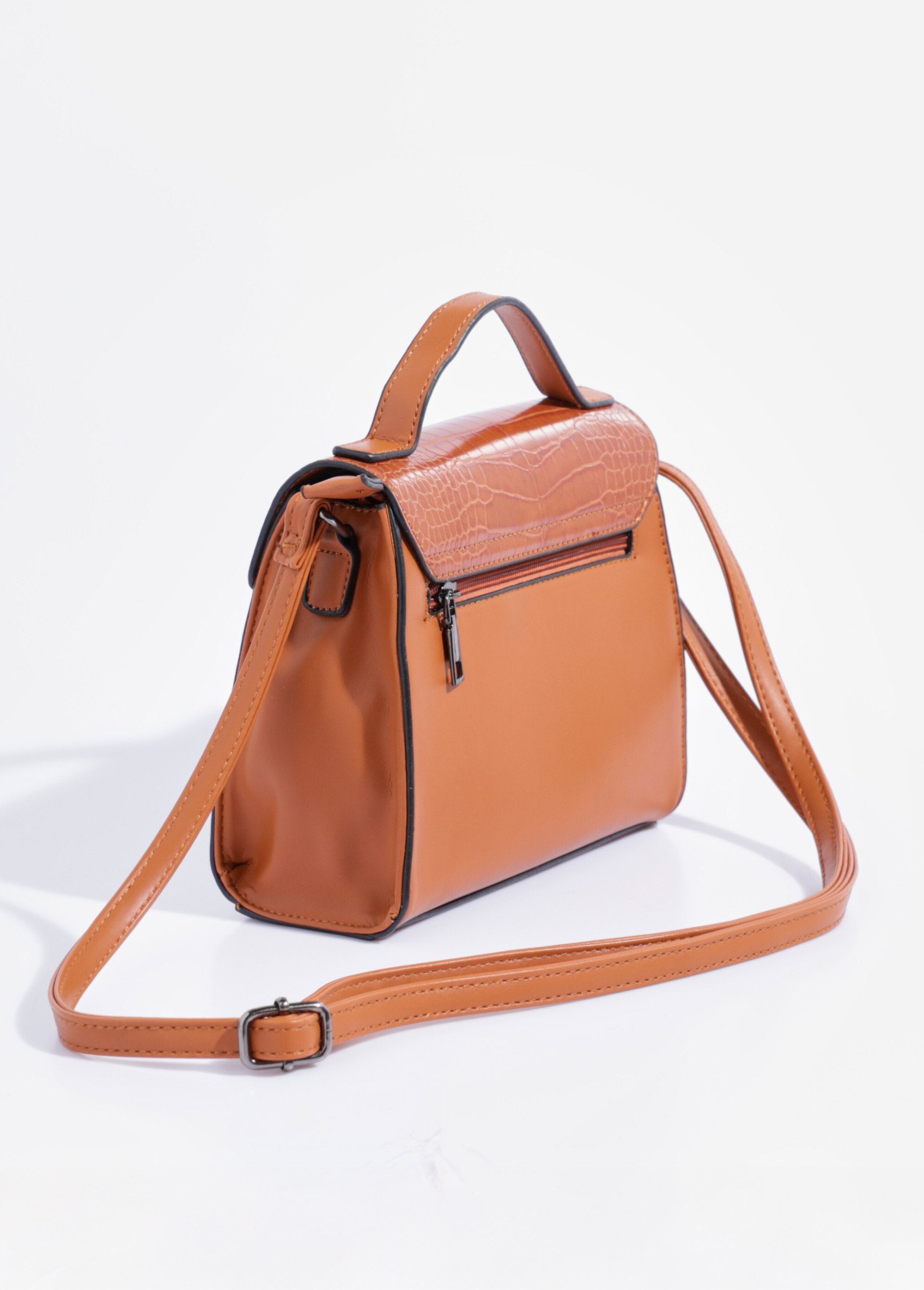 Reptile-look_handbag,_short_handle_camel_DO1_slim