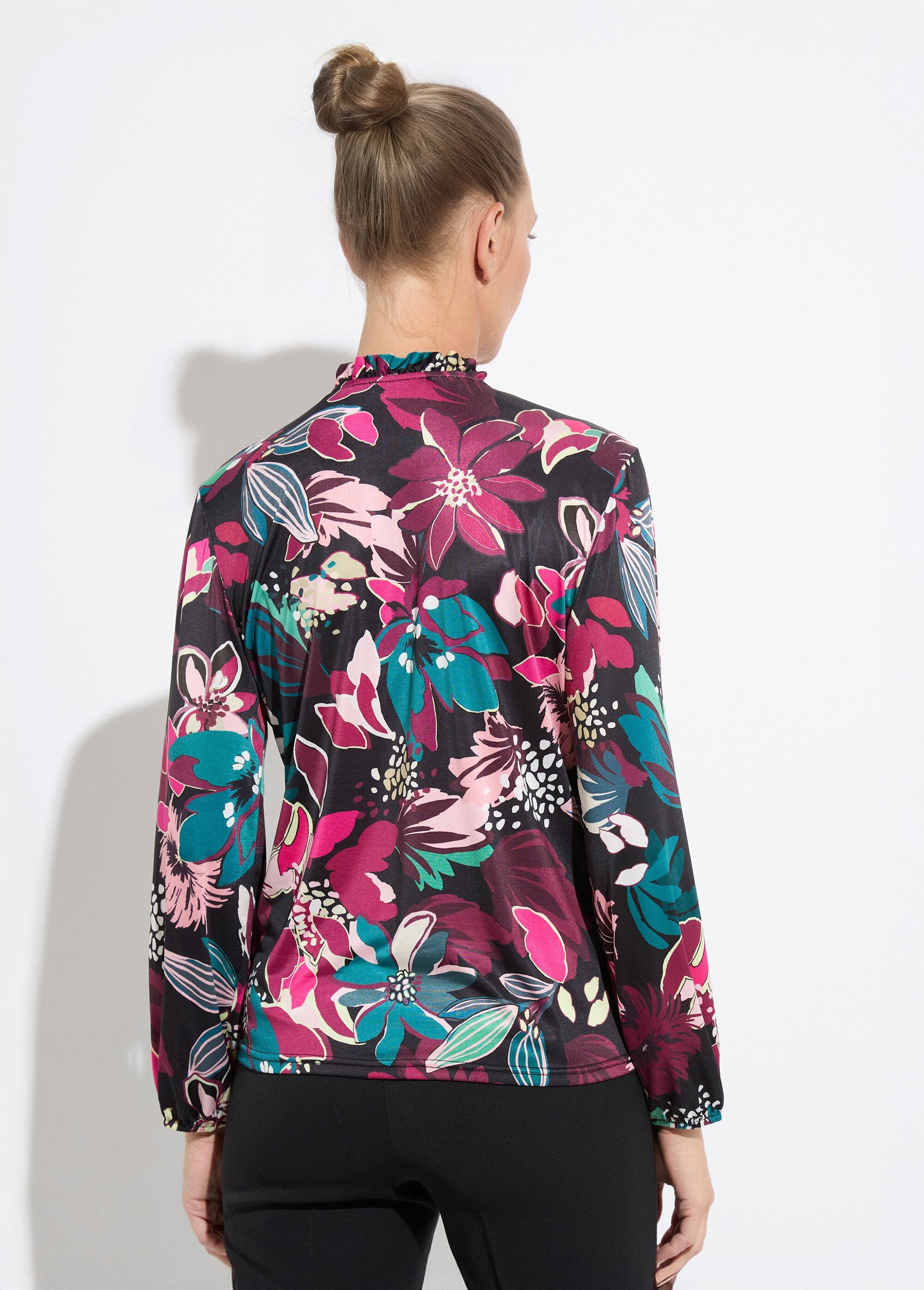 Flower_print_high_neck_T-shirt_Fuchsia_print_DO1_slim