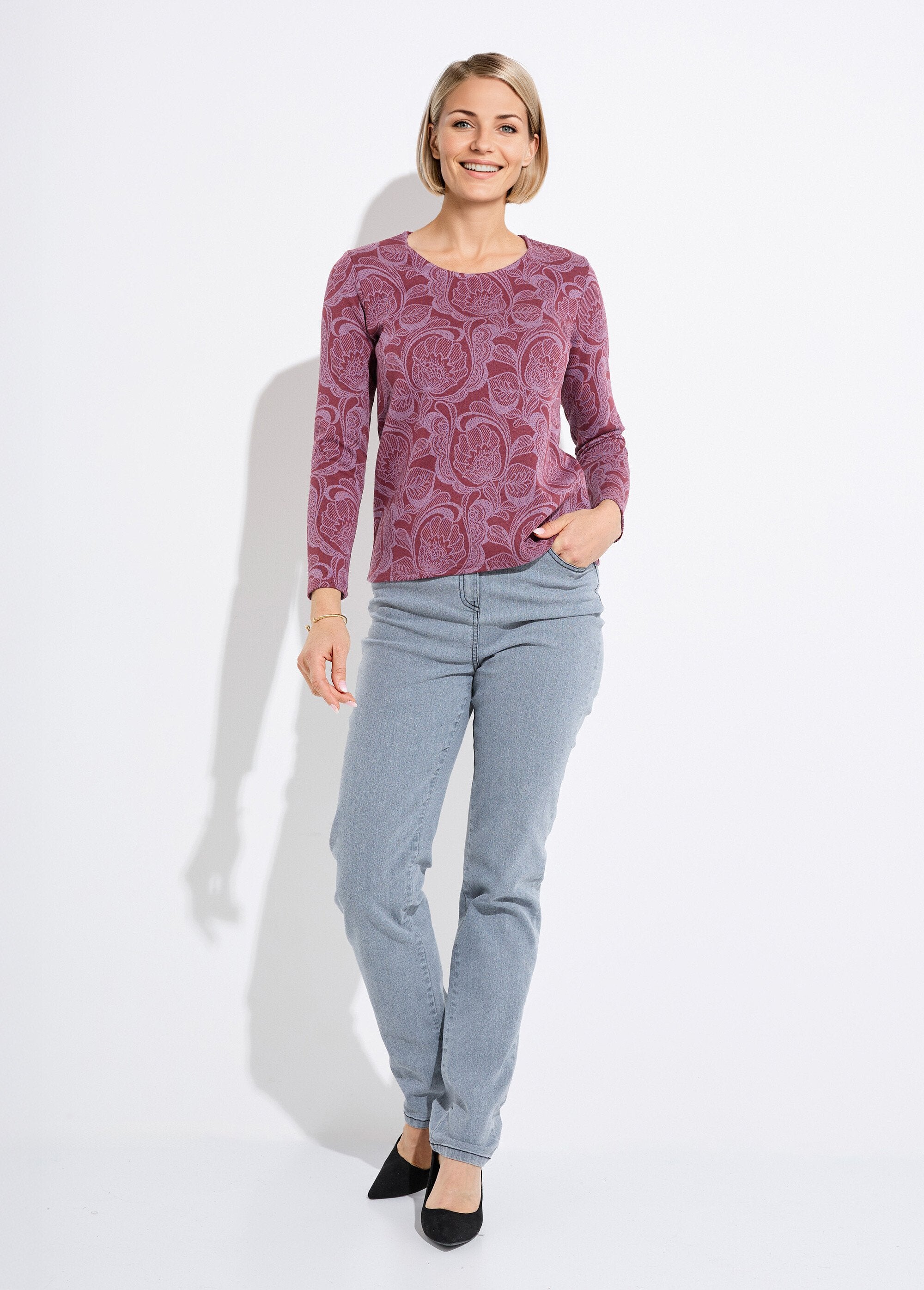 Round_neck_floral_jacquard_t-shirt_Bordeaux_and_pink_SF1_slim