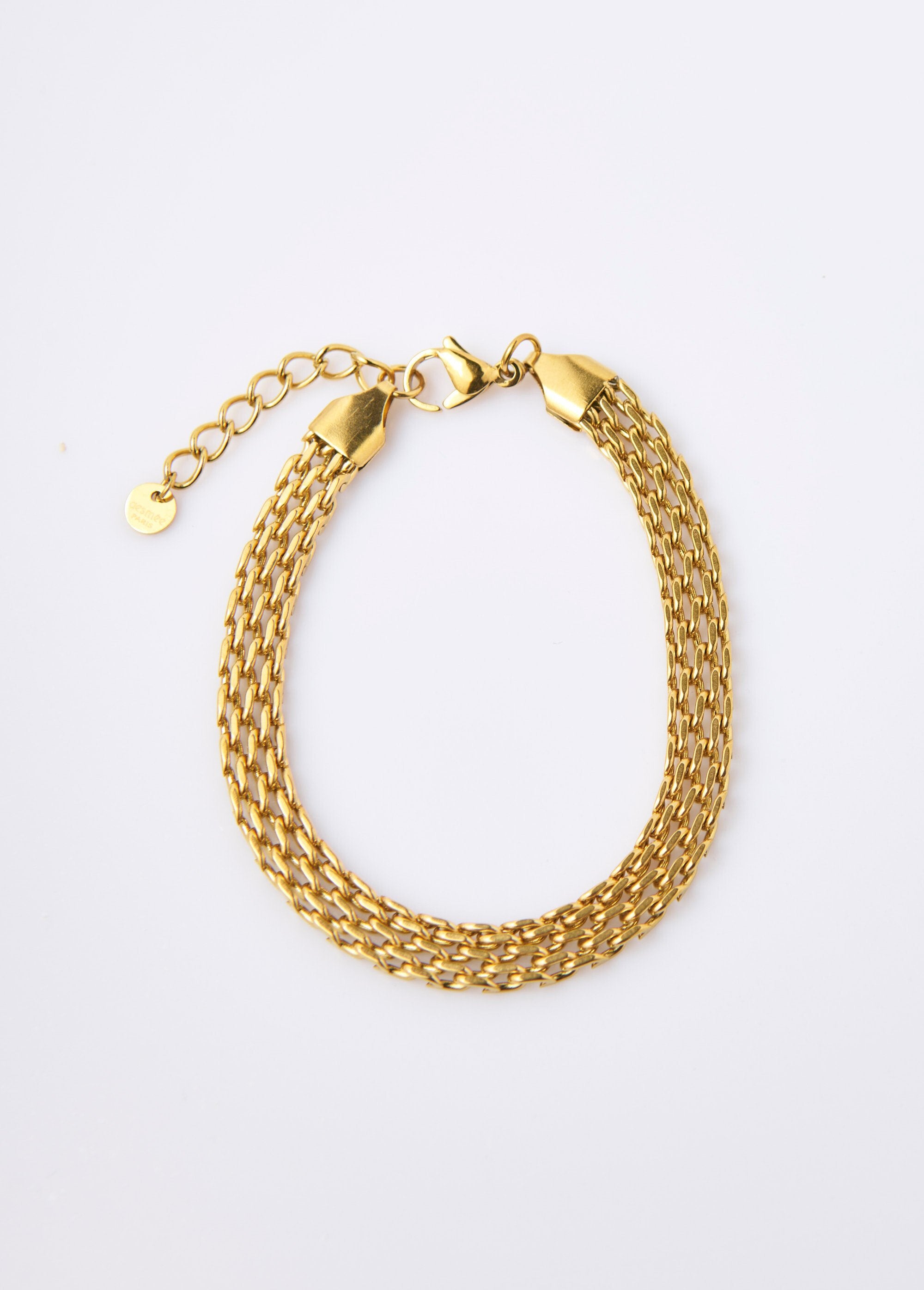 Stainless_steel_flat_mesh_bracelet_Golden_FA1_slim