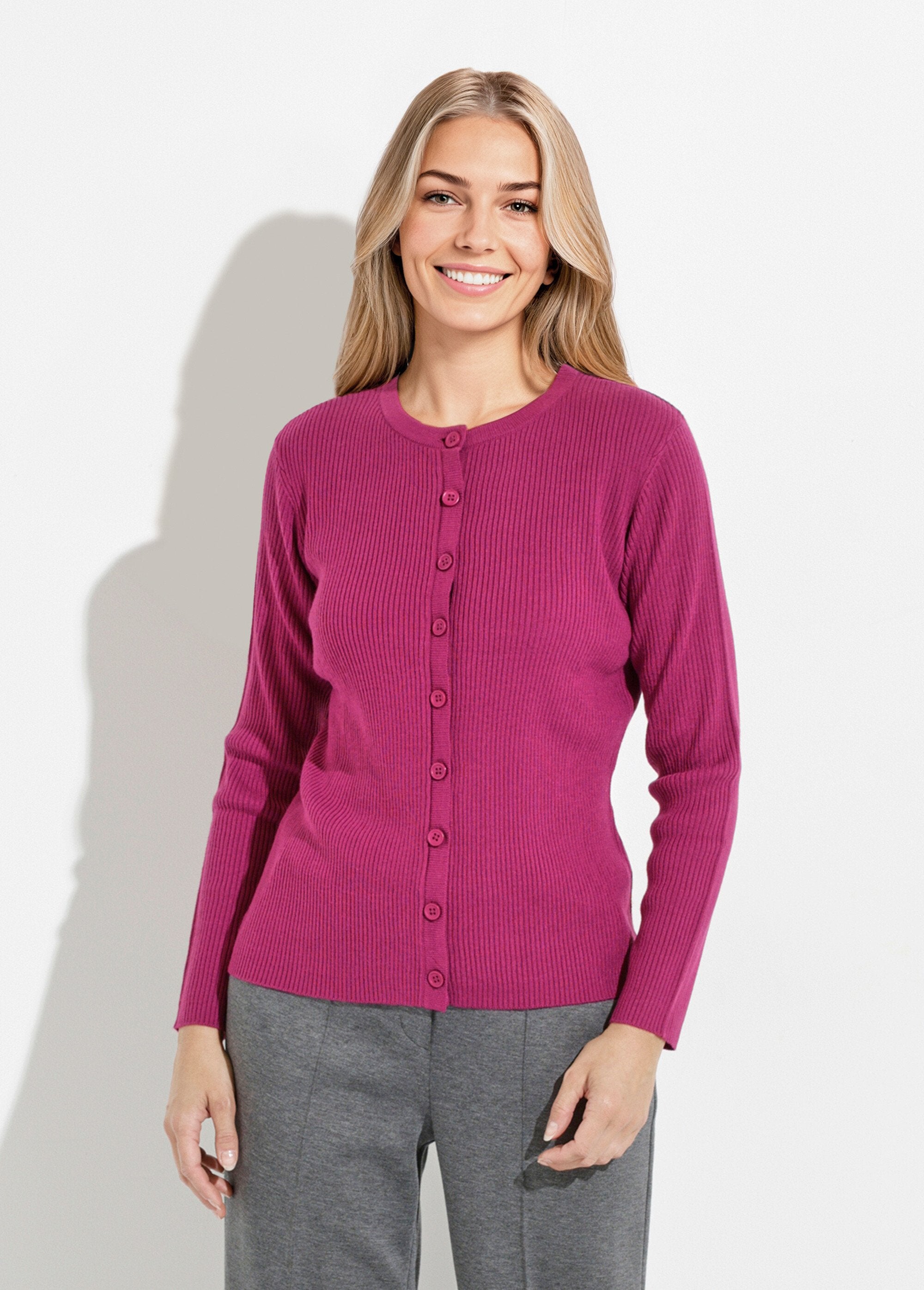 Plain_ribbed_knit_button-front_cardigan_Cyclamen_FA1_slim