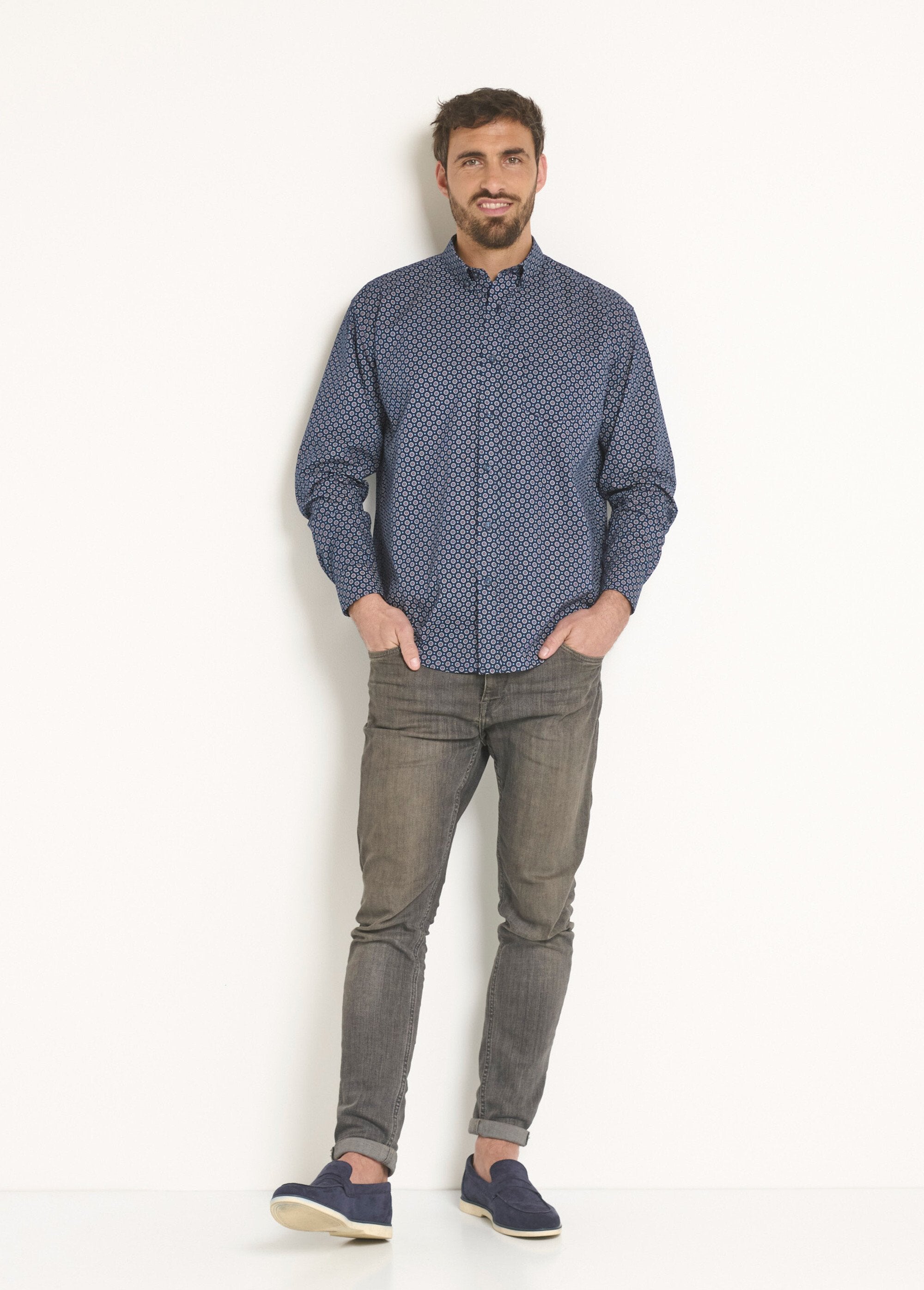 Geometric_pattern_long_sleeve_shirt_Marine_SF1_slim