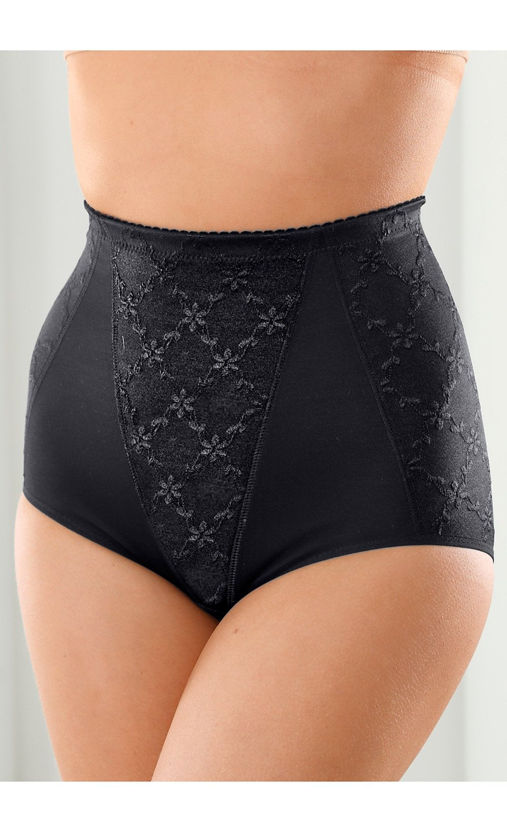 High_waisted_panty_girdle,_flat_stomach_Black_FA1_slim