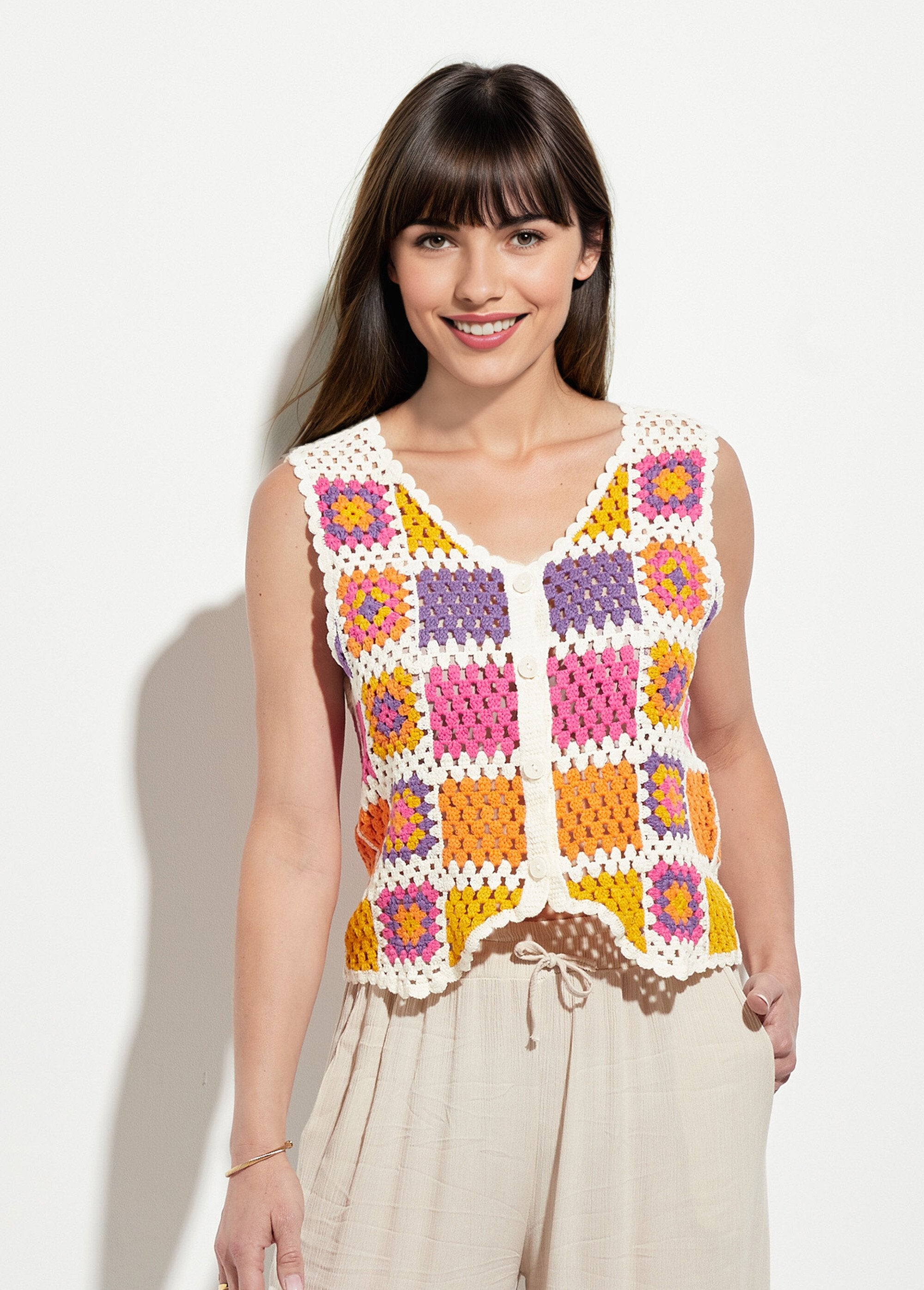Sleeveless_crochet_V-neck_cardigan_Pink_and_purple_FA1_slim