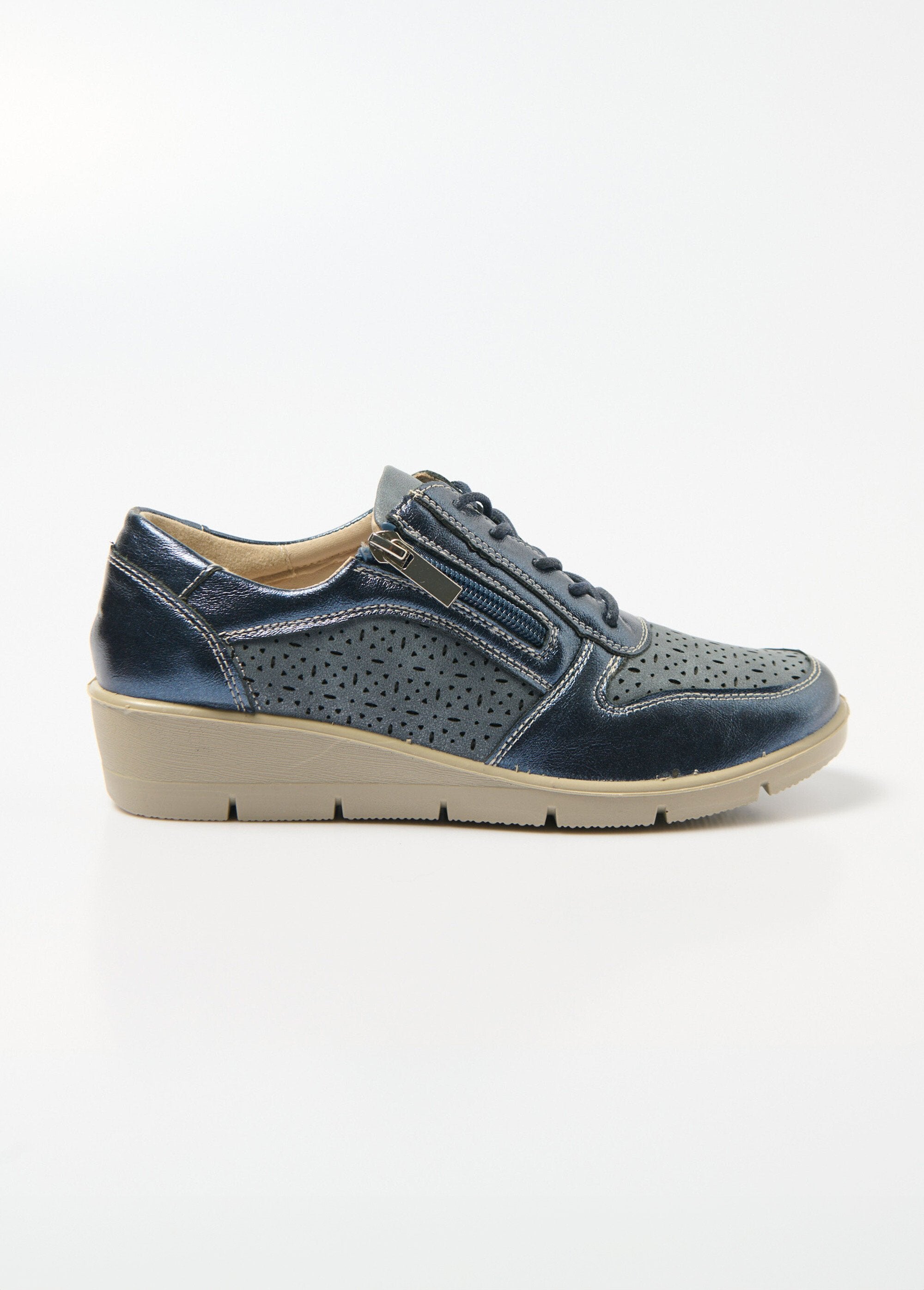 La_Bottine_Souriante®_-_Comfort_width_zipped_sneakers_Marine_DR1_slim