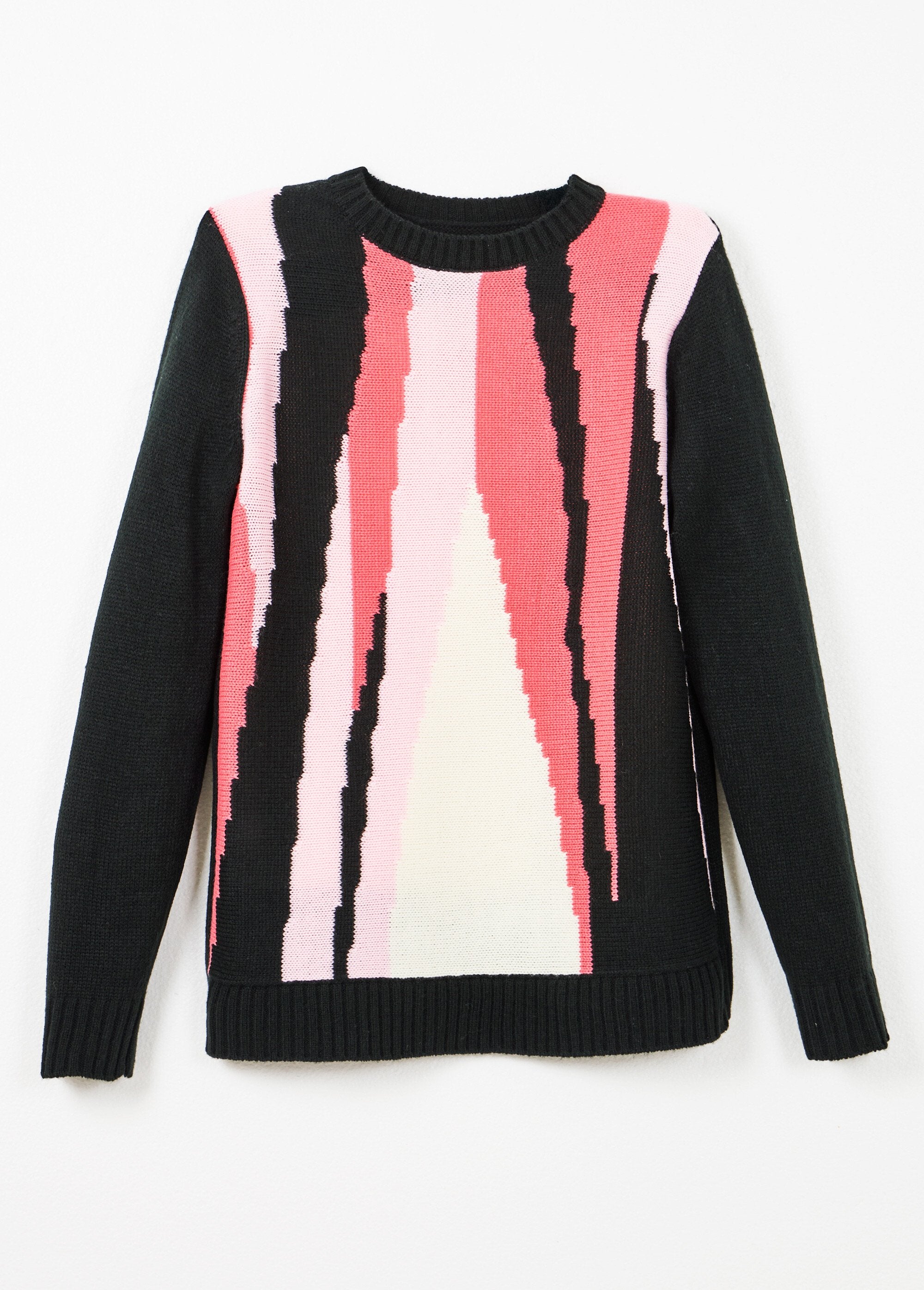 Pull_chaud_col_rond_jacquard_graphique_Noir_et_rose_AP1_slim