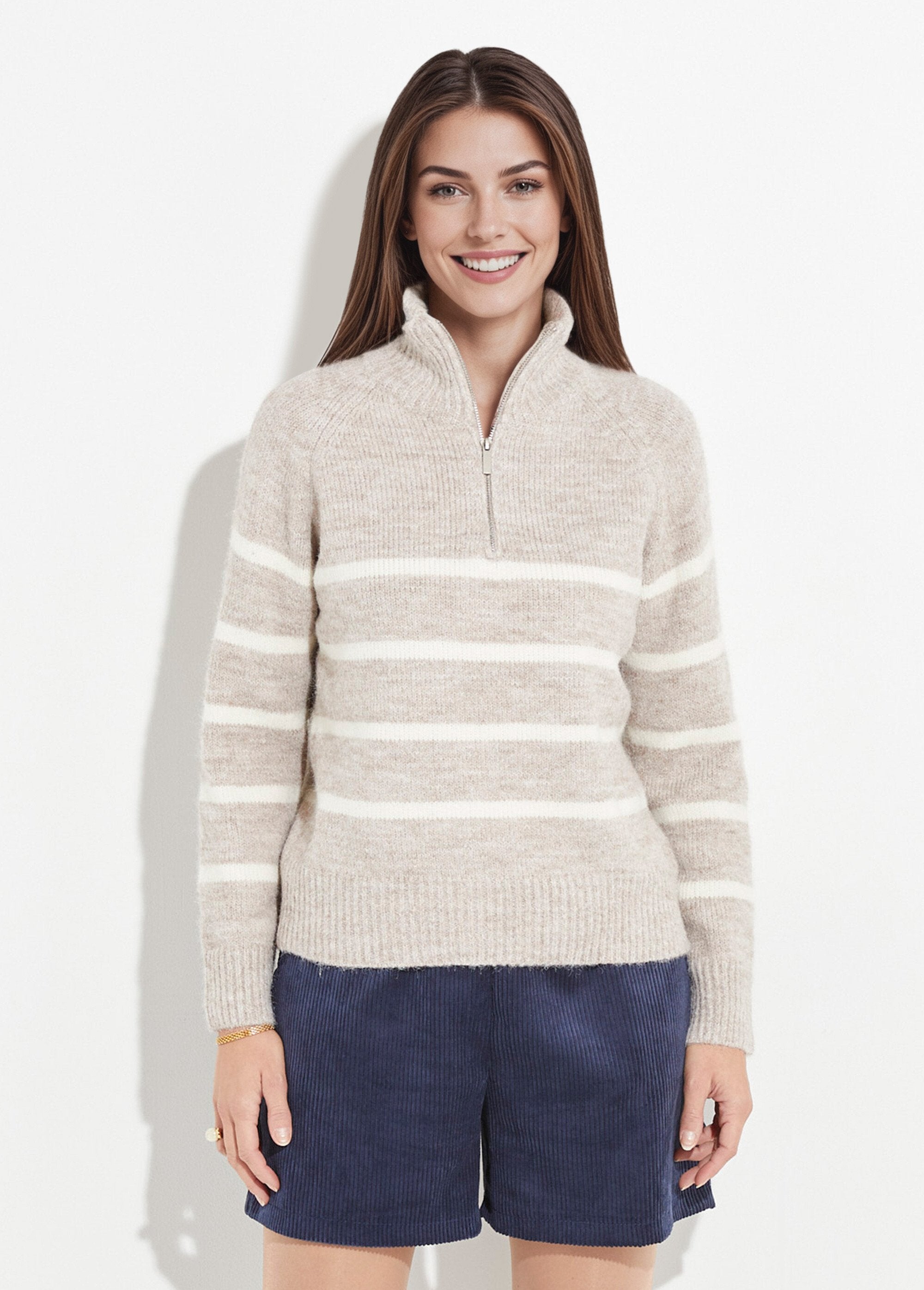 Pull_chaud_rayé_avec_col_montant_zippé_Beige_FA1_slim
