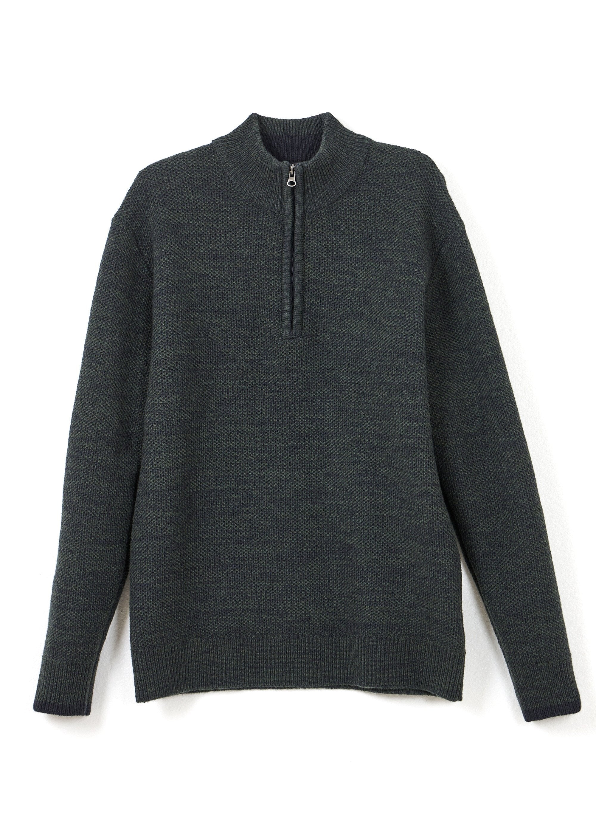 High-neck_zipped_sweater_in_heathered_wool_knit_Green_AP1_slim