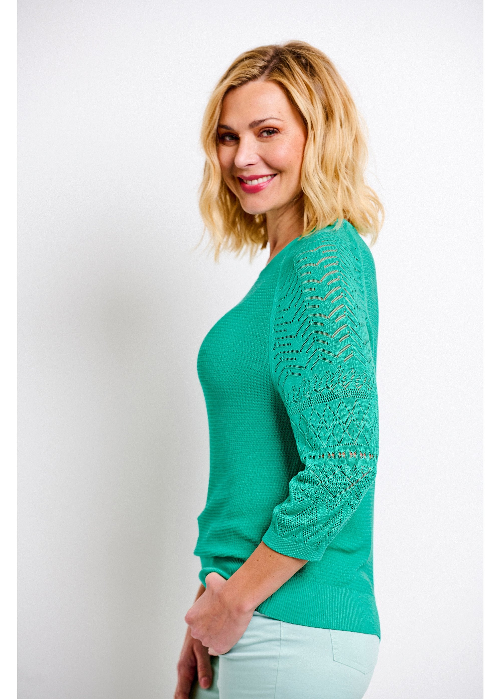 Lightweight_sweater_with_3/4_raglan_sleeves_and_round_neck_Aqua_GA1_slim