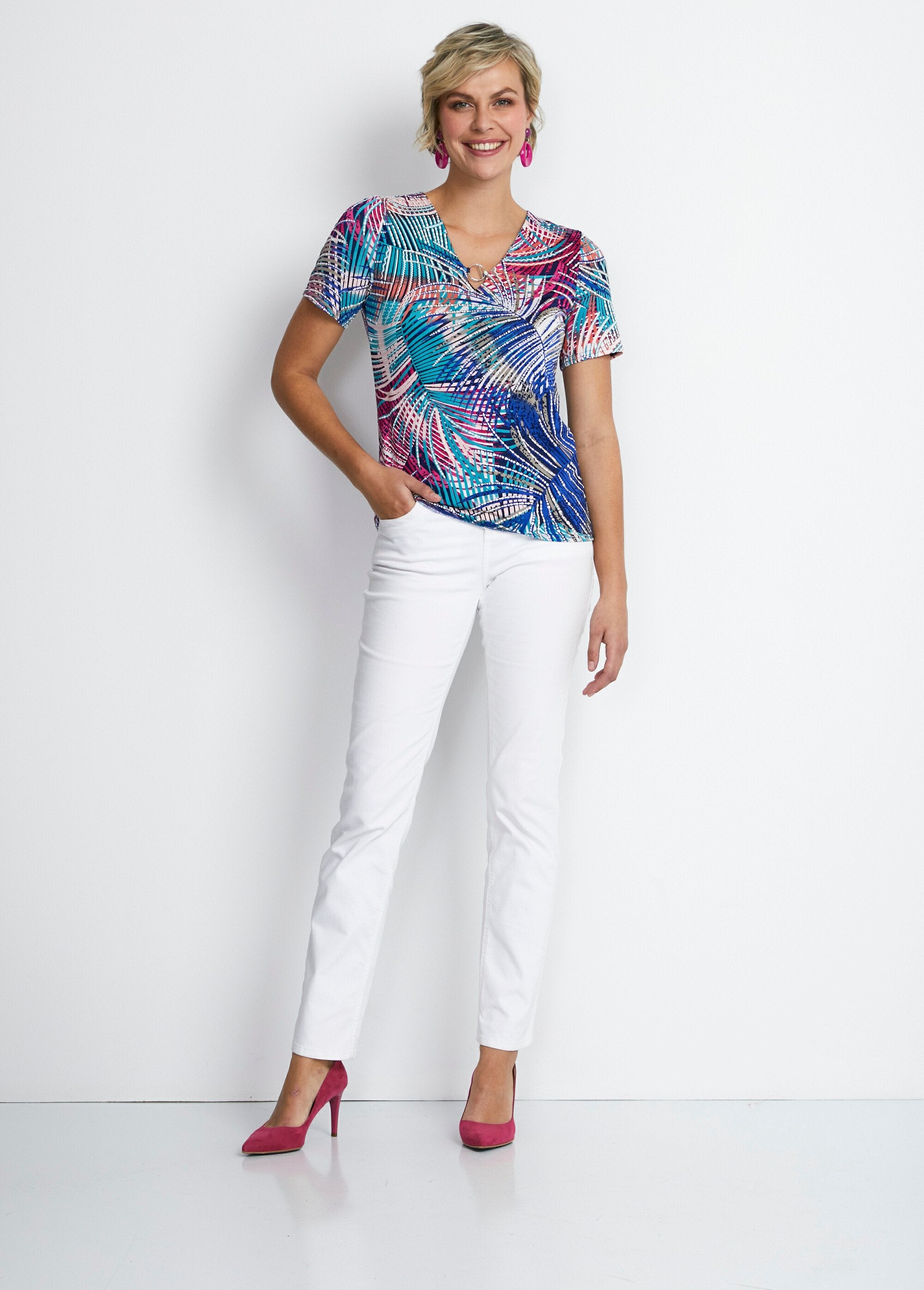 Plain_or_printed_short-sleeved_T-shirt_Multicolor_SF1_slim