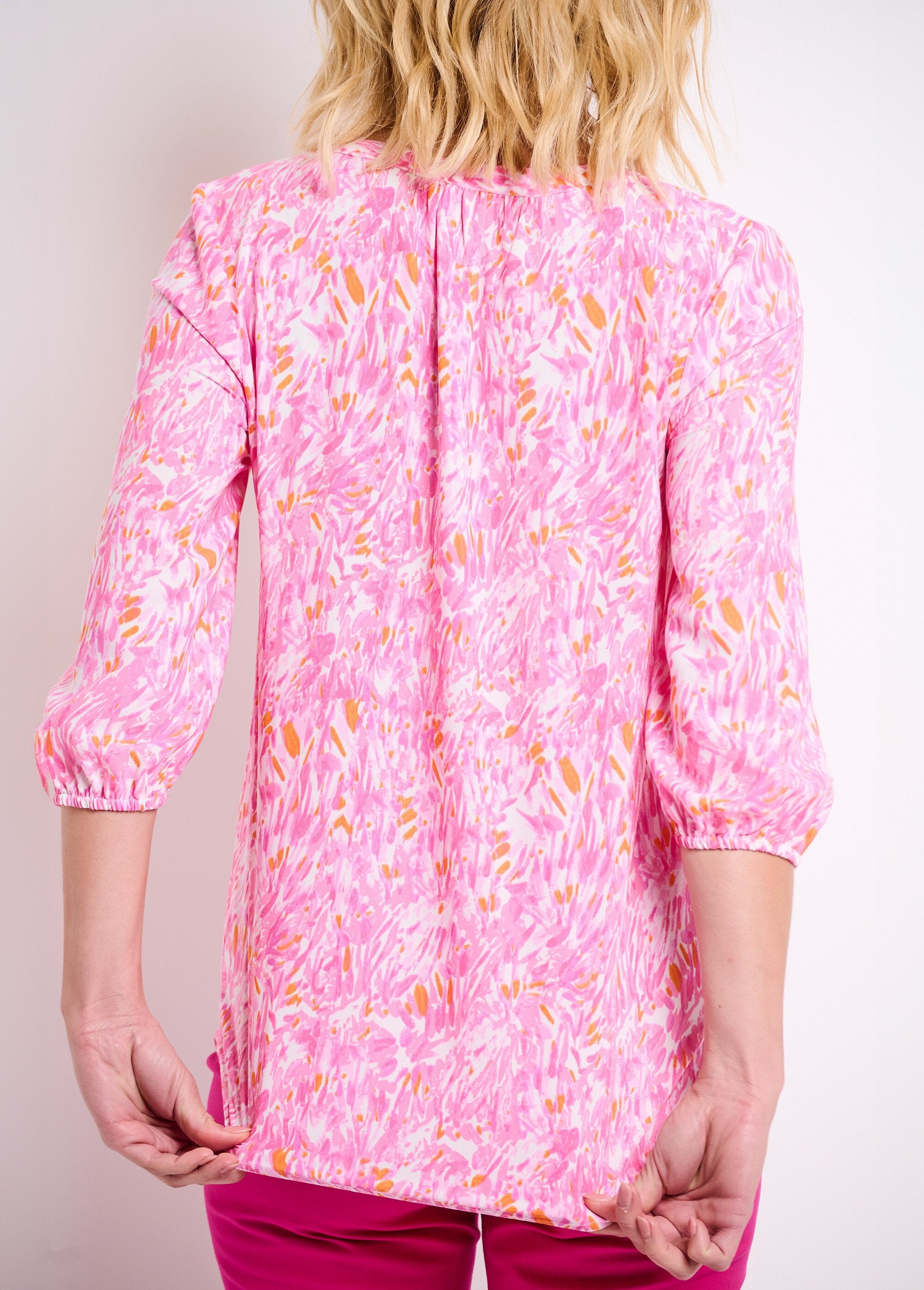 Loose_long_printed_tunic_with_3/4_sleeves_Pink_print_DO2_slim