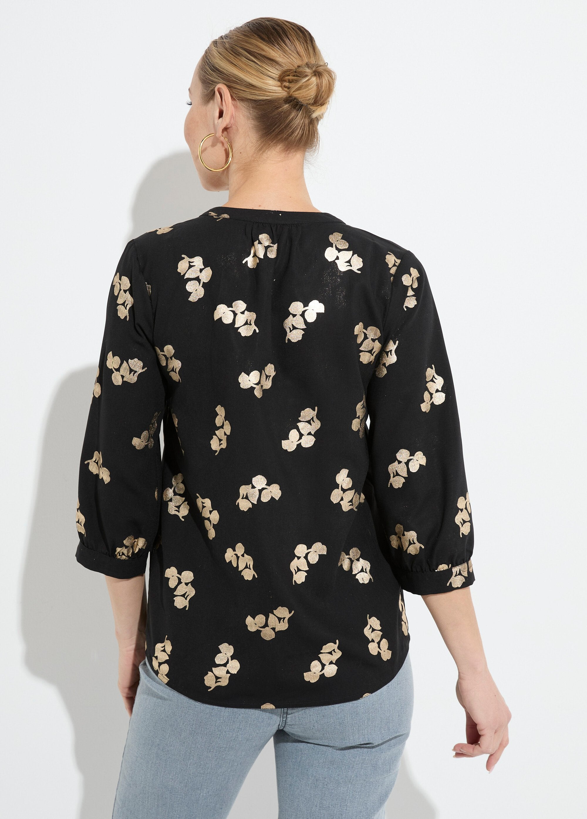 Loose-fitting_button-down_tunic_with_3/4-length_sleeves_Noir_DO1_slim