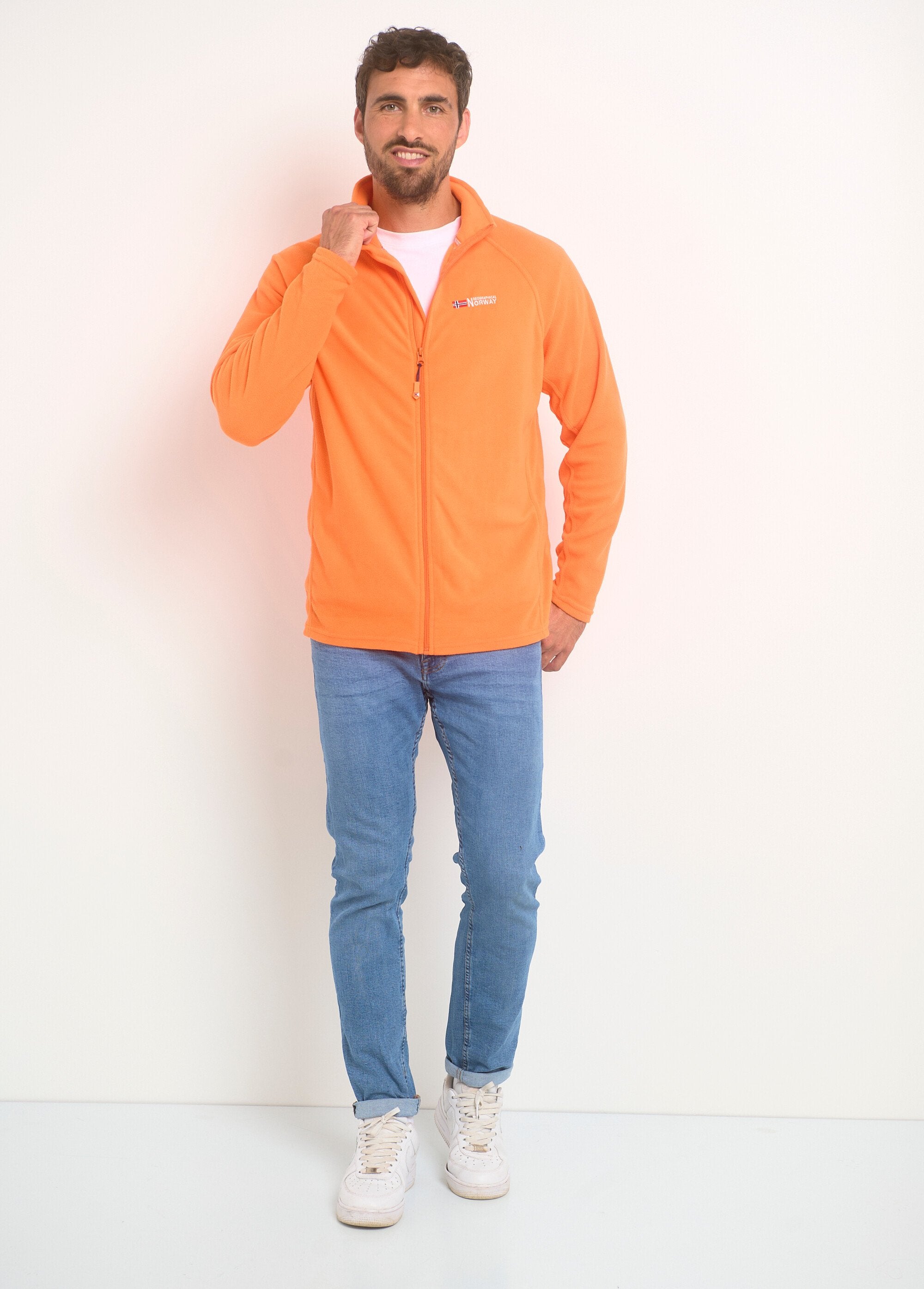 Veste_polaire_chaude_avec_col_montant_Orange_SF1_slim